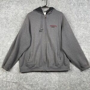 Disney Disneyland Resort Full Zip Hoodie Size Large Embroidered Gray Grumpy